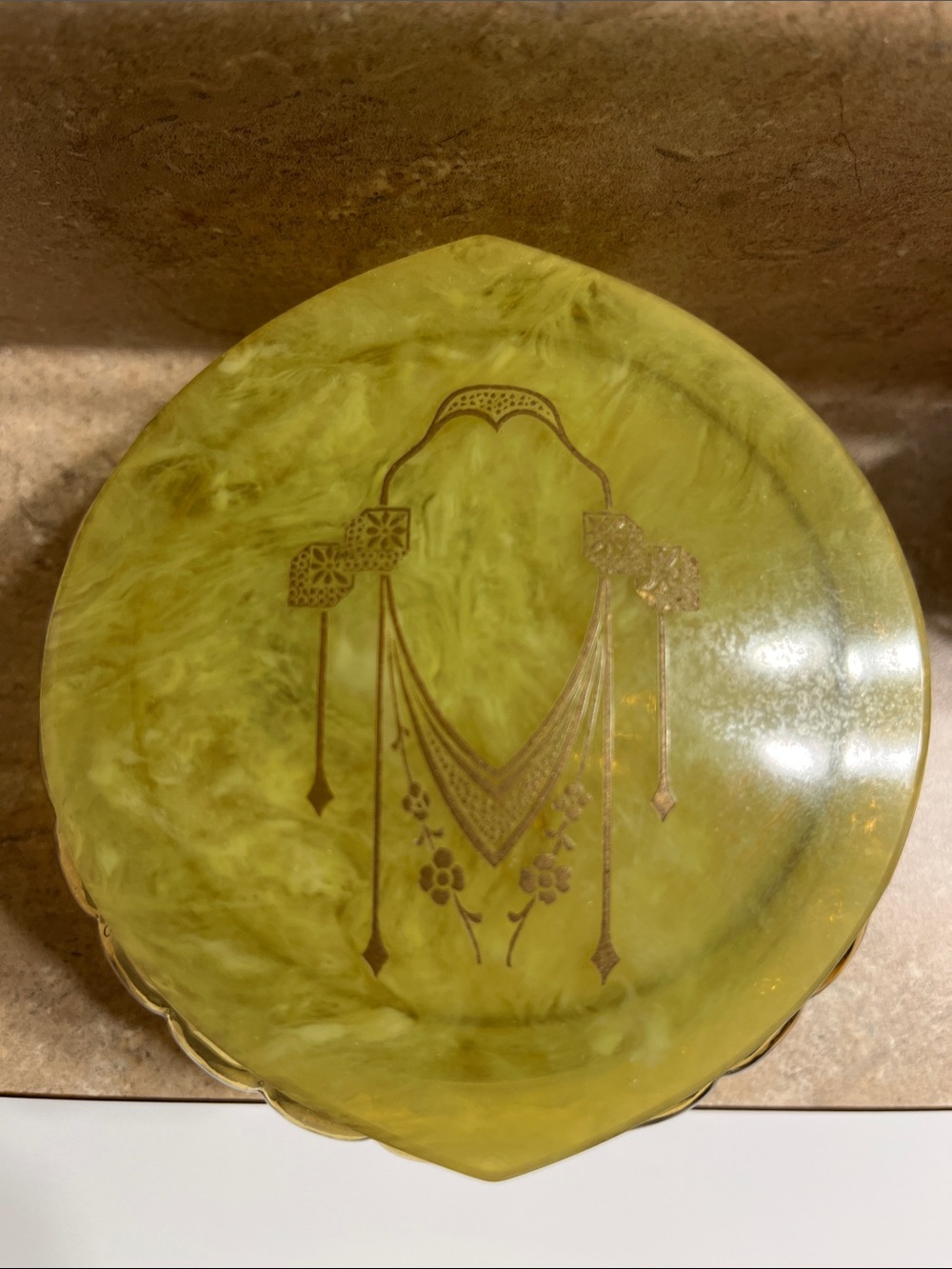 Art Deco Celluloid Bakelite Powder Dish - Picture 9 of 12